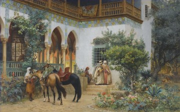 Árabe Painting - UN PATIO DEL NORTE DE ÁFRICA Frederick Arthur Bridgman Arab